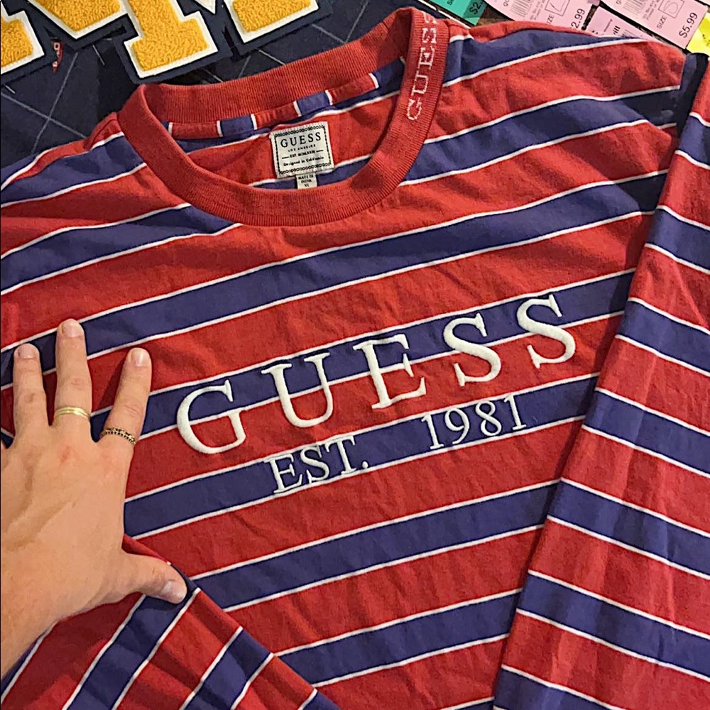 “SOLD” Vintage Guess Striped Long-Sleeve Tee